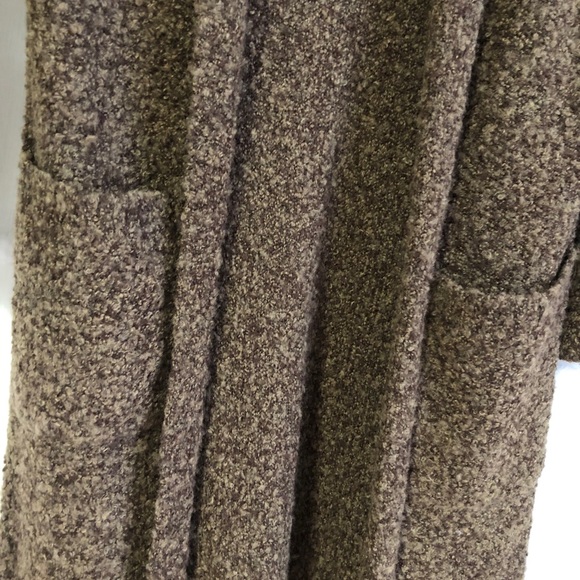 Duster Brown Knit Wool Removable Collar Detailing - Picture 10 of 15